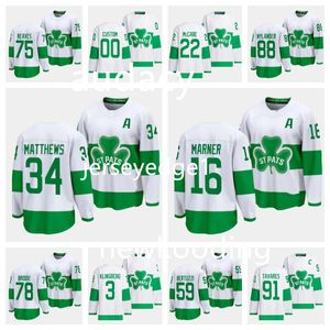 Nova chegada 34 Matthews Maple Leafs 2024 St. Pats Patricks Day Jersey Ryan Reaves Mitchell Marner Tavares Klingberg Morgan Rielly William Nylander Tyler Bertuzzi