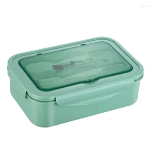 Geschirr-Lunchbox für Erwachsene und Kinder, 1400 ml, Lunchbox-Behälter, Bento-Boxen mit integriertem Utensilien-Set, auslaufsicher