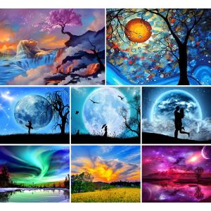 Number Van Gogh DIY Painting By Numbers Kit Landscape Moon Acrylic Paints 40*50 On Canvas Home Decoration Crafts For Adults Handicraft