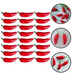 Flores decorativas 100 Pcs Legumes Pimenta Artificial Adornos Mini Simulado Vermelho Pogal Adereços Falso