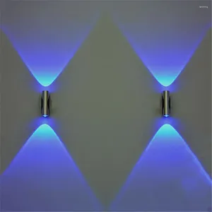 Lampada da parete a doppia testa LED Home Sconce Bar Camera da letto Portico KTV Decor Plafoniera Blu Decoracion #YY