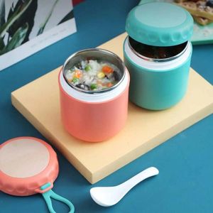 Water Bottles Cute Mini With Spoon Office Student Drinking Cup Soup Lunch Box Food Container Thermal Jar