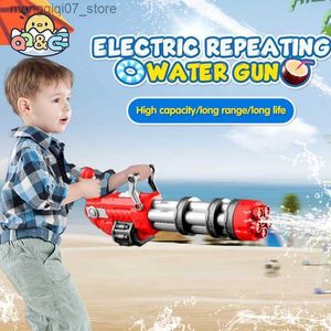 Sand Play Water Fun Gun Toys Large Electric Water Gun Automatic Continuous Launch Toy High Pressure Guns Summer Beach Adult Boys Outdoor Games Toys for Kids L240313