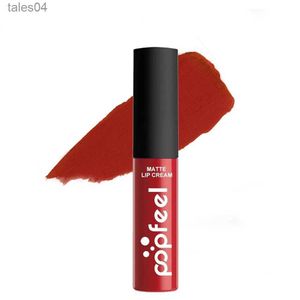 Batom maquiagem impermeável matiz lip gloss vermelho marrom nude longa duração popfeel marca líquido fosco maquiagem batom 240313