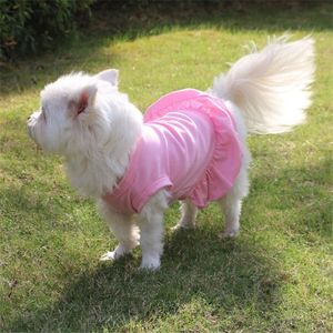 Mini klänningar hundar t shirt vår husdjur väst tröja hundkläder neddy mops bichon valpkläder283d