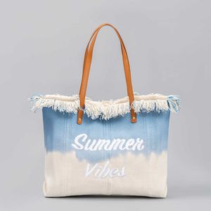 Большая сумка с вышивкой, сумка из ткани с кисточками и парусом, дорожная сумка с магнитной пряжкой, сумка под мышками, пляжная сумка через плечо, лето 240315