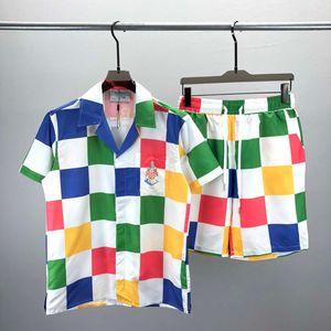 2024 verão moda masculina e feminina shorts conjuntos de treino manga curta 100% algodão cinza camiseta shorts impressão masculino conjunto roupas marca masculina wte2 #004