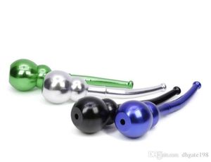 whole colorful gourd sharp metal smoking pipe cheap aluminum mini small protable dry herb tobacco pipe 7864296