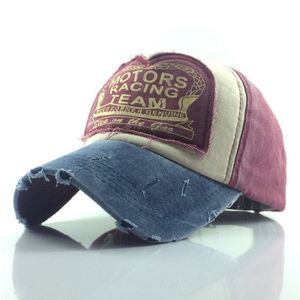 Fashion designer motor racing team man made scrached retro cotton casual baseball ball snapback caps female women hats2798