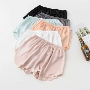 Shorts femininos 1/2 PCS Calças de segurança Calções boxer de seda gelada Cueca sem costura de cintura média Mid-Rised Intimates Anti-Esvaziado Calças de segurança femininas NewL24313