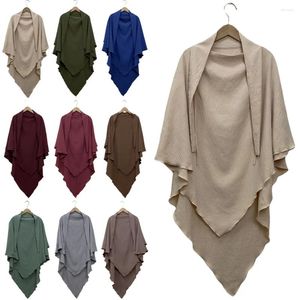 Abbigliamento etnico Eid Preghiera Indumento Lungo Khimar Islamico Solido Donna Hijab Top senza maniche Abaya Robe Ramadan Abaya Musulmano Arabo Niqab