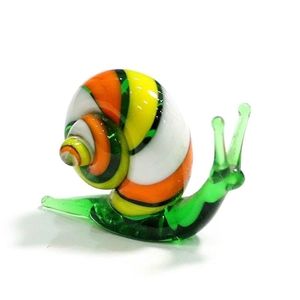 Artesanal Murano Vidro Caracol Estatuetas Em Miniatura Ornamentos Bonito Animal Artesanato Coleção Home Garden Decor Ano Presentes Para Crianças 210812505