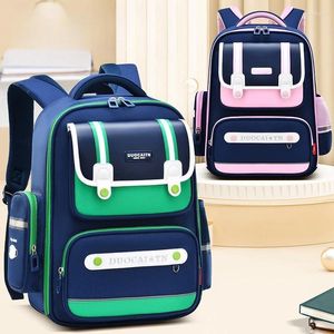 Schultaschen Grundschulkinder Britischer Stil Schulterrucksack 1-6 Klassen Jungen und Mädchen Große Kapazität Schultasche mit mehreren Fächern