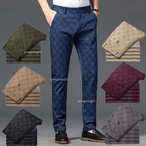 Moda streetwear roupas masculinas 7 cores dos homens em linha reta magro calças casuais tendência preto xadrez calças 46