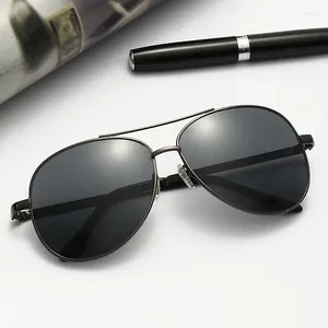 Óculos de sol polarizados sem fronteiras espelho de metal masculino perna oval óculos de sol condução moda óculos uv400 gafas de sol