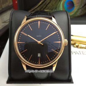 NOWOŚĆ 42 mm dziedzictwo 85180 000R-9166 Męskie automatyczne zegarek azjatyckie 2824 Rose Rose Gold Case Black Tide Gents Sport Watches Skórzanie 266c