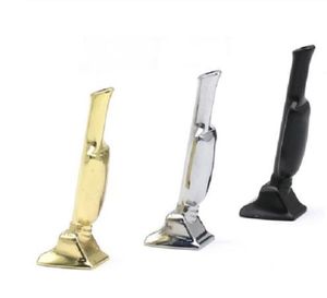 Stainless steel Mini Golden Man trophy pipe Snuff Snorter Sniff Metal Tube smoke Vacuum Sniffer Exquisite cigarette filter1527989