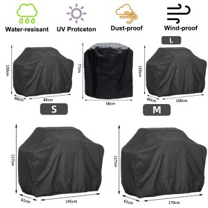 Covers BBQ Cover Outdoor Dust Waterproof Weber Heavy Duty Grill Cover Rain Protective Outdoor Barbecue Cover Round