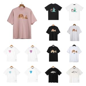 Herren T-Shirt Sommer Pa Männer Damen Mans City Stylist T-Shirt Guillotine Bear Palms Bedruckte Kurzarm-T-Shirts mit abgeschnittenen Bärenwinkeln