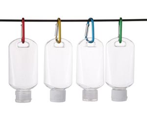 キーリングフック付き50ml空のアルコール補充可能ボトル透明な透明なプラスチック製のハンドサニタイザーボトル旅行ボトルjxw6695804329