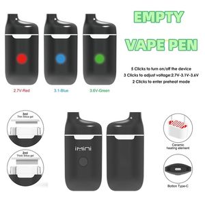 Caixa de vape descartável C16 original dispositivo de recarga USB 2ml 3ml de vaporizador de óleo vazio preto 280mAh bobina de cerâmica Ajuste ajustável Factory Direct Factory OMOM ODM Suporte