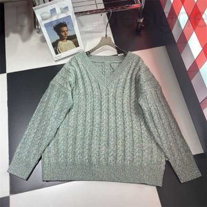 Women's Sweters Designer 2024 Wczesna wiosna Nowa nanyou gaoding miu prosta wszechstronna mieszana kolorowa przędza kropka smażona ciasto skręca