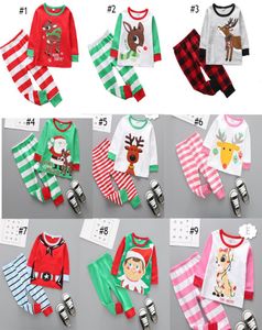 27 Colors Boys Girls Christmas Long Sleeves Pajamas Carrton Pattern Baby Clothes Casual Clothes Kids New Fashion Set The Little Ba9309476