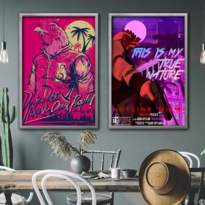 Calligraphy Hotline Miami vedio game Decorative Canvas Posters Room Bar Cafe Decor Gift Print Art Wall Paintings