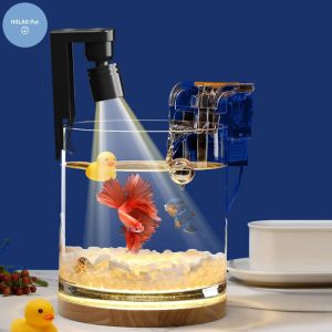 Belysningar 2W Fish Tank Rotating Clamp Liten USB Lamp Aquarium Clipon LED Light Fishbowl Landscaping Accessories Goldfish Reptile Animals