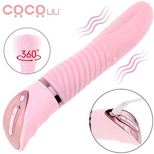 Big Zungenmassagegerät 2 in 1 oralen Klitoris -Stimulator Dildo Vibratoren Vagina Sexspielzeug für Frauen weiblich Flirten sexo 240312