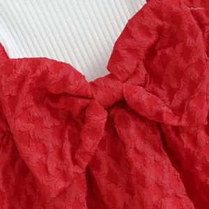 Vestidos da menina da criança do bebê meninas vestido grande bowknot retalhos manga longa outono casual princesa bandana primavera terno