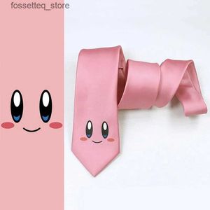 Gravatas Nome do produto jogo de desenho animado personagem estrela cabi gravata rosa anime desenho animado nintendo jogo em torno de gravata fofa homens e mulheres a L240313