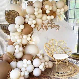 Kit arco ghirlanda di palloncini bianchi crema beige Palloncini di sabbia neutri Compleanno Battesimo Baby Shower Decorazioni per feste di nozze 240226