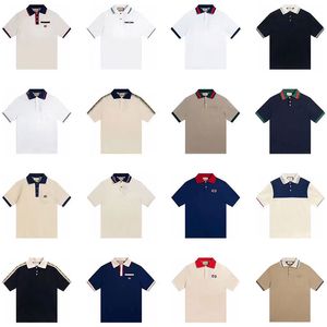 Polo för herrskjorta kryssning picket polo med sammanlåsande g stripspårar piquet stretch silk polo skjorta designer man häst casual män golf sommar polos skjortor