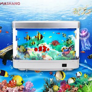 Decorations Led Fish Tank Lamp Landscaping Lamp Simulation Aquarium Decoration Underwater World Projector Sea View Fish Home Night Light