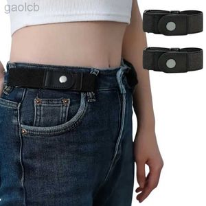 Gürtel 2 teile/satz Schnalle Elastischen Gürtel Frauen Männer Stretch Gürtel Hosen Jeans Casual Schnalle Frei Einstellbar Unsichtbare Gürtel ldd240313