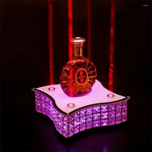 Decoração de festa LED Champagne garrafa de vinho apresentador garrafas glorificador para casamento boate vip servindo bandeja racks exibição