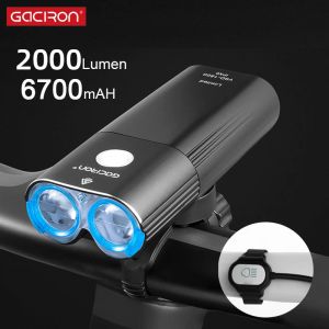 Computadores Gaciron V9 Series Faróis de bicicleta Top Quality Ciclismo Front Lighting Led Lamp Carga USB Opcional 5502000Lumen 25006700mAh