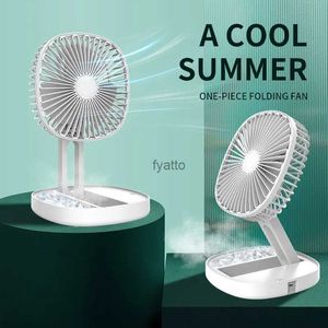 Electric Fans New Summer Desktop Wall Mounted Mini Folding Fan Rechargeable USB AmplifierH240313