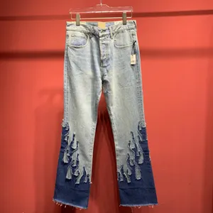 Pantaloni taglie forti da uomo 2024ss Cimosa non lavata Jeans denim grezzo da uomo Indaco di alta qualità Piccola quantità Prezzo all'ingrosso Stile giapponese Cotone Giappone ROSSO 3765