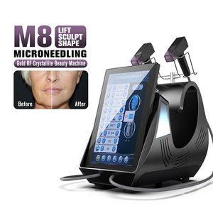 M8 Microneedling RF-enhet Microneedle Acne ärr Borttagning Ansikt Lyft Anti-aging Radiofrekvens Skinföryngring Ansiktsskyldning Borttagning Remodel Collagen