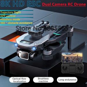 Drönare WiFi FPV 8K HD ESC Dual Camera Remote Control Drone Brushless Optical Flow Control 7 Level Wind Motstånd RC Quadcopter Toy LDD240313