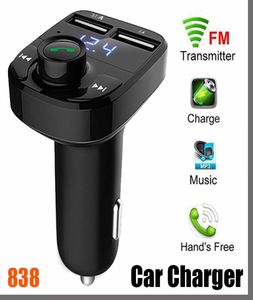 838D 500D FM x8 Transmitter Aux Modulator Bluetooth Handsfree Car Kit Car o MP3 Player with 3.1A Quick Charge Dual USB Car Charger FMA2274236