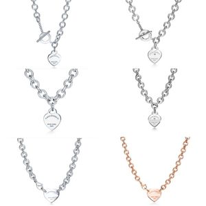 Designer Tiffanyjewelry halsband för kvinna lyxiga smycken Seiko högkvalitativa kärlekshalsbandsserier med Diamond Heart Tiffanyjewelry Fashion Chain 566