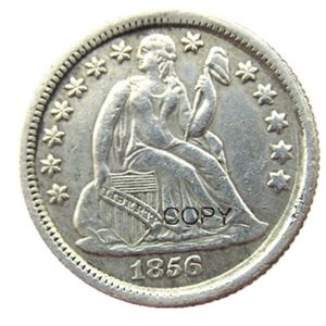 US Liberty Seated Dime 1856 P S Craft Argento placcato Copia monete fabbrica di produzione di stampi in metallo 2400