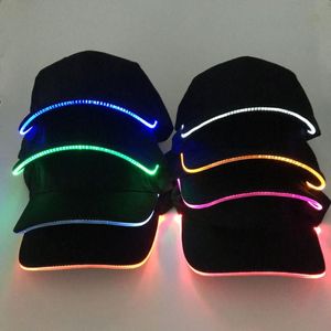 Ball Caps Fashion Unisex Solid Color LED Luminous Baseball Hat Christmas Party Peaked Cap Sell260l