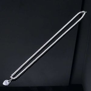 Ожерелье TiffanyBead TiffanyJewelry Серебряные ожерелья Дизайнерское ожерелье для женщины Точное высококачественное ожерелье любовного буса без бриллиантов