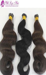 1 buntar pack 830039039 dubbel ritade keratin fusion stick tips ilink hårförlängningar kropp våg indisk remy rak i shap7843861