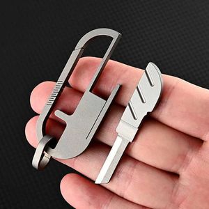 Camping Hunting Knives Titanium Knife Alloy Keychain Portable Scissor Buckle Express Cutter Outdoor EDC Multitool Keychain Pendant 240312