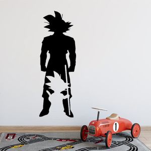 Adesivo da parete Anime Camera dei bambini Murale Manga Goku Silhouette Decal per dormitorio per adolescenti Arredamento camera da letto291R